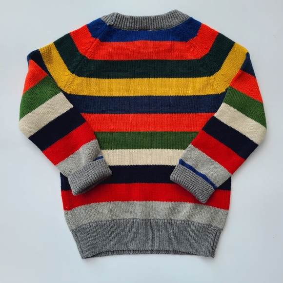 Baby GAP Toddler Boy Girl Stripe Crewneck Pullover Sweater Grey/ Multi 2T - Picture 6 of 7